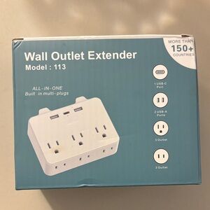 Wall Outlet Extender with USB Ports